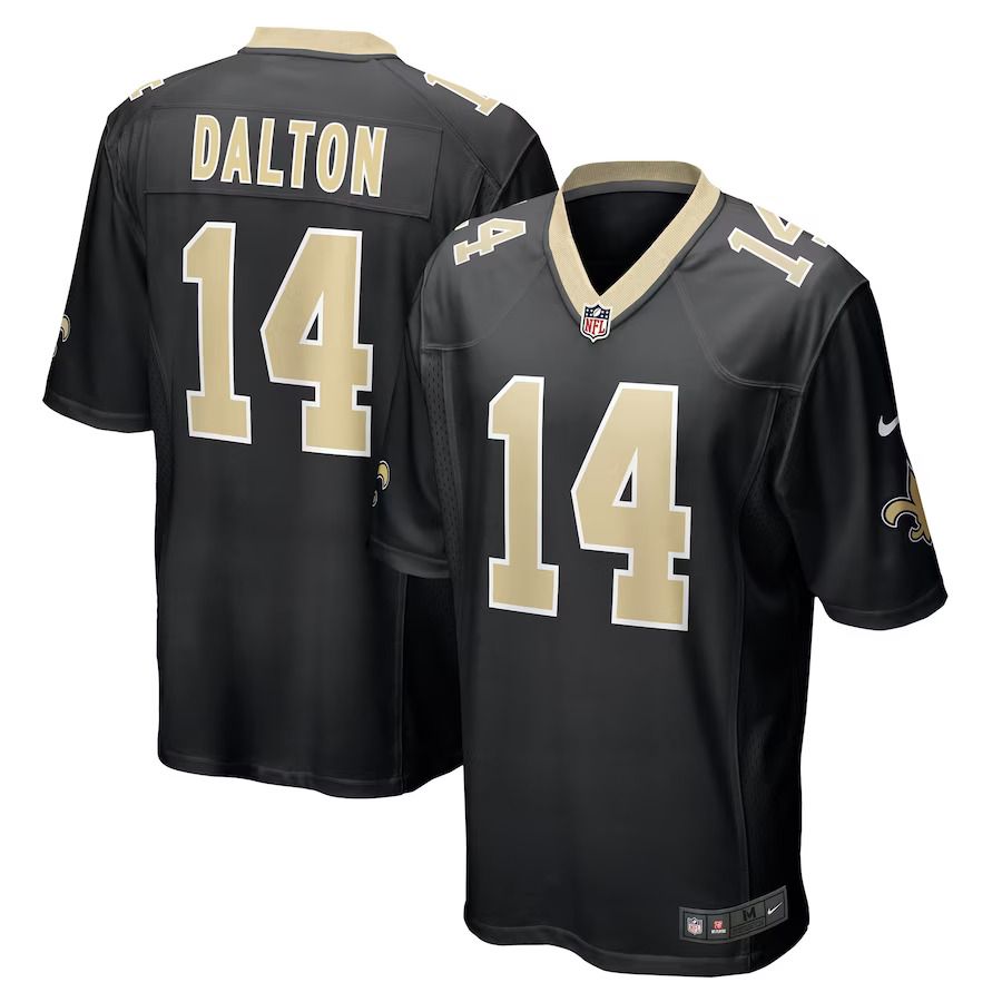 Men New Orleans Saints 14 Andy Dalton Nike Black Game Player NFL Jersey